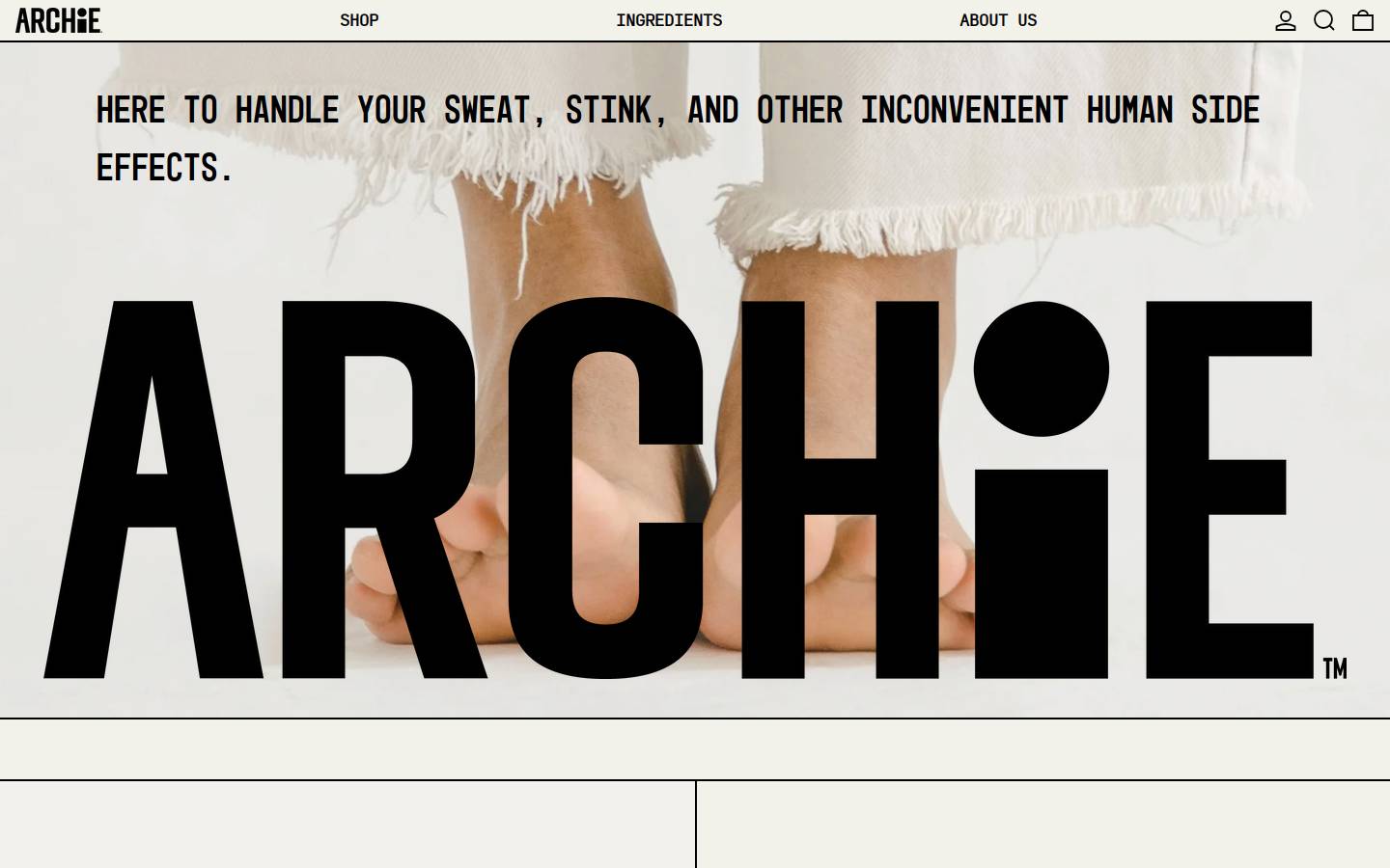 archiecosmetics.com homepage screenshot