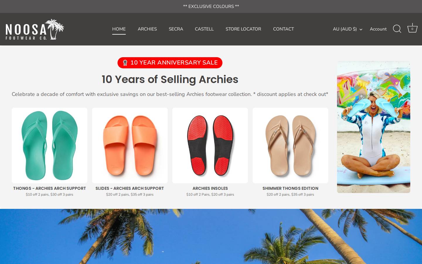 archiesshop.com homepage screenshot