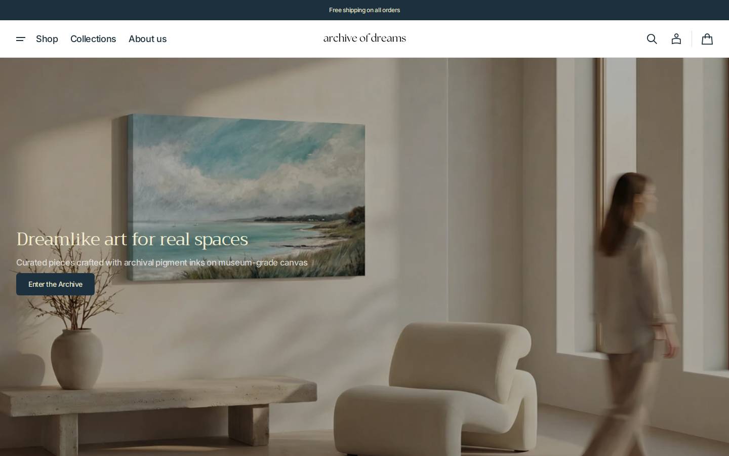 archiveofdreams.com homepage screenshot