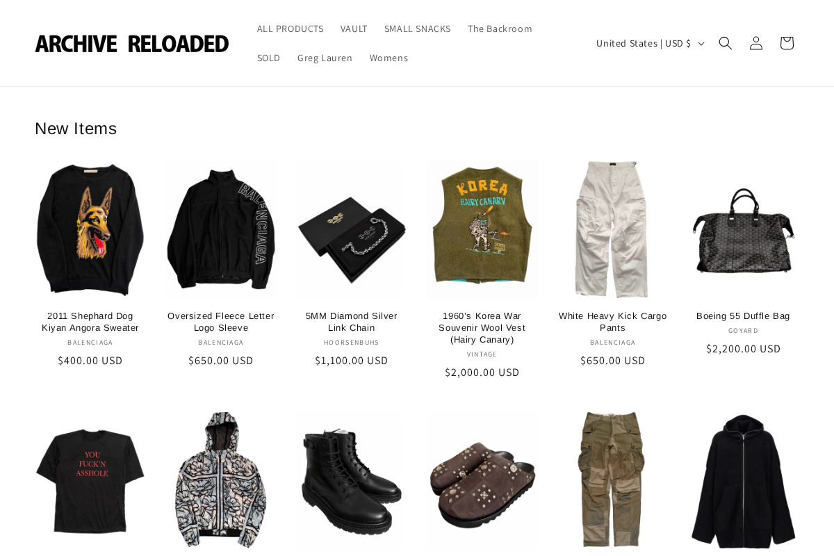 Archive Reloaded homepage screenshot