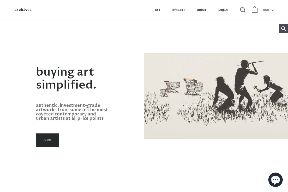 Archives homepage screenshot