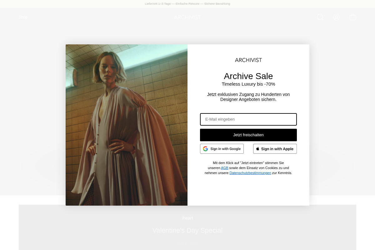 ARCHIVIST homepage screenshot