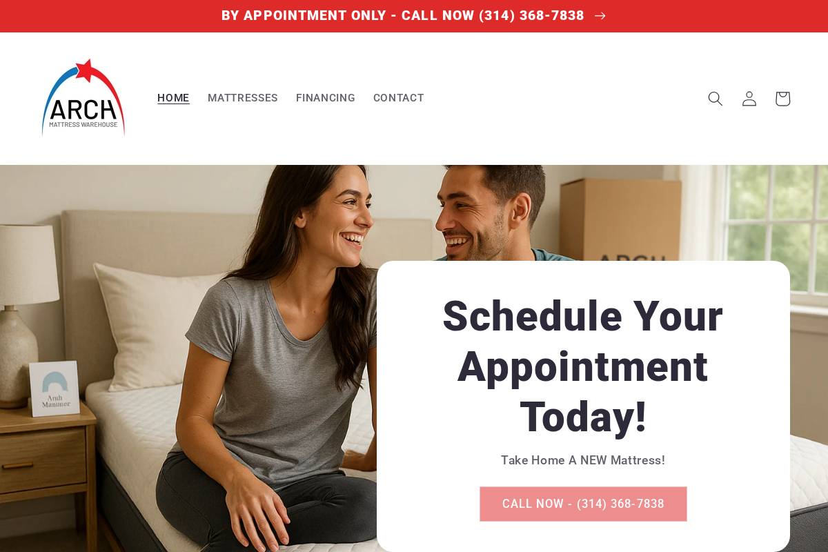 archmattresswarehouse.com homepage screenshot