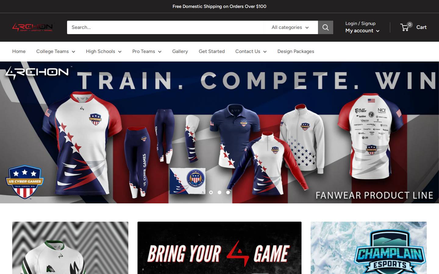 archonclothing.com homepage screenshot