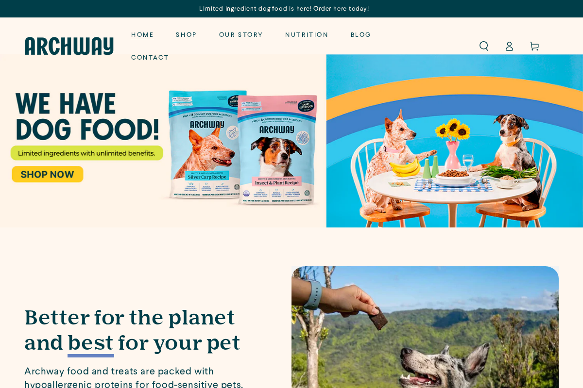 archpetfood.com homepage screenshot