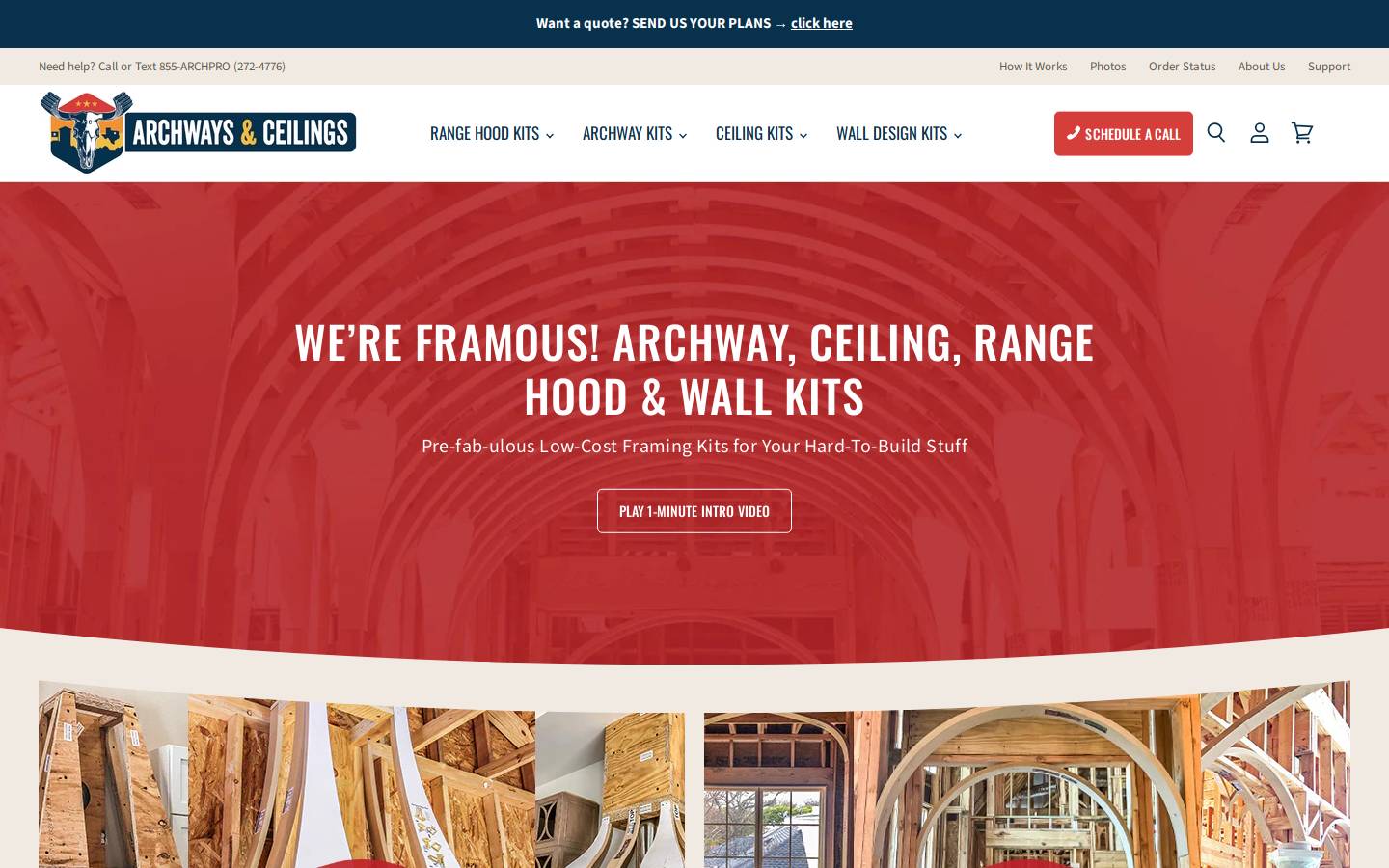 archwaysandceilings.com homepage screenshot