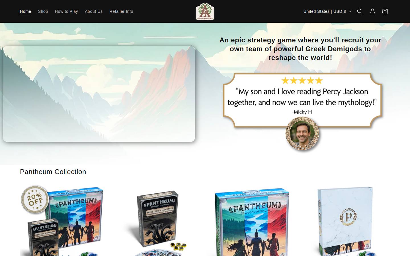 archwoodgames.com homepage screenshot
