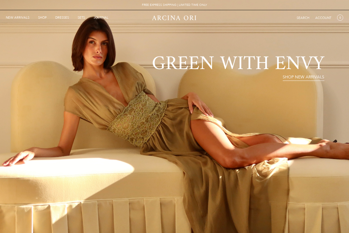 Arcina Ori homepage screenshot