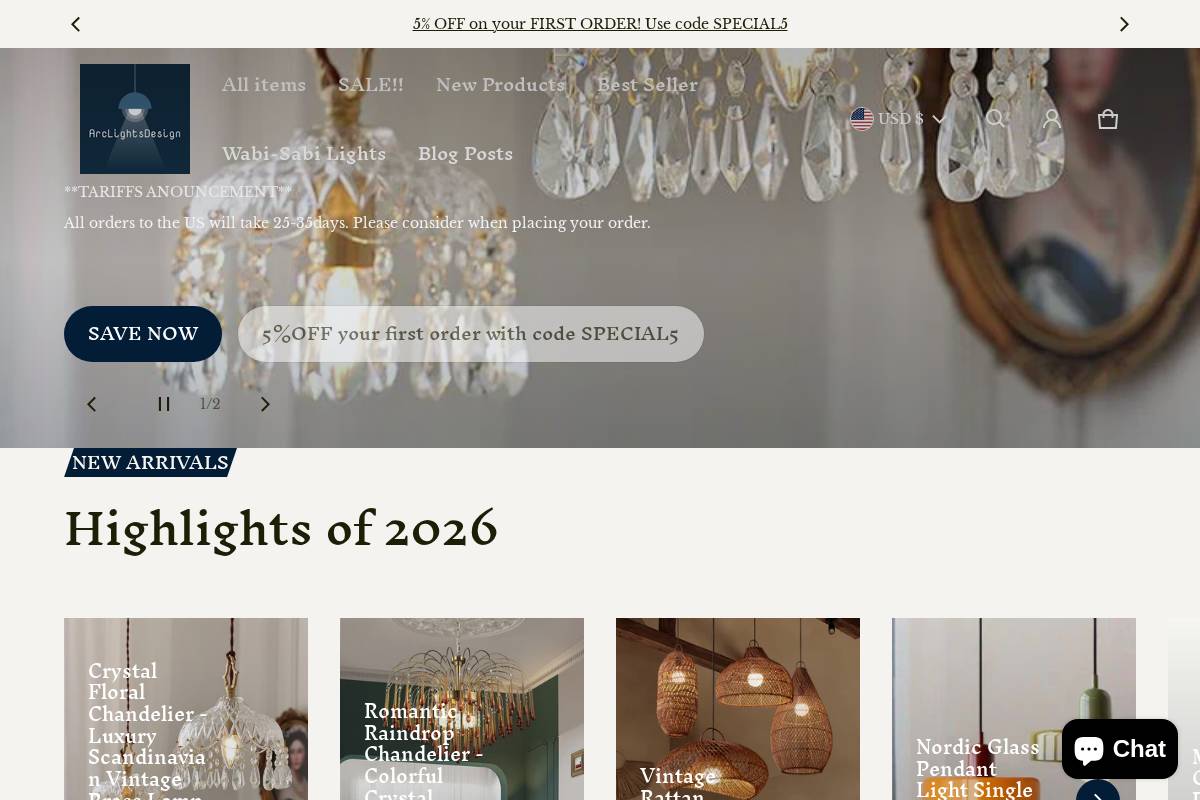 arclightsdesign.com homepage screenshot