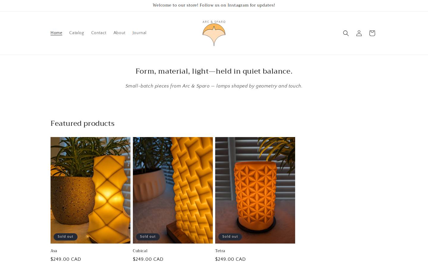 arcsparo.com homepage screenshot