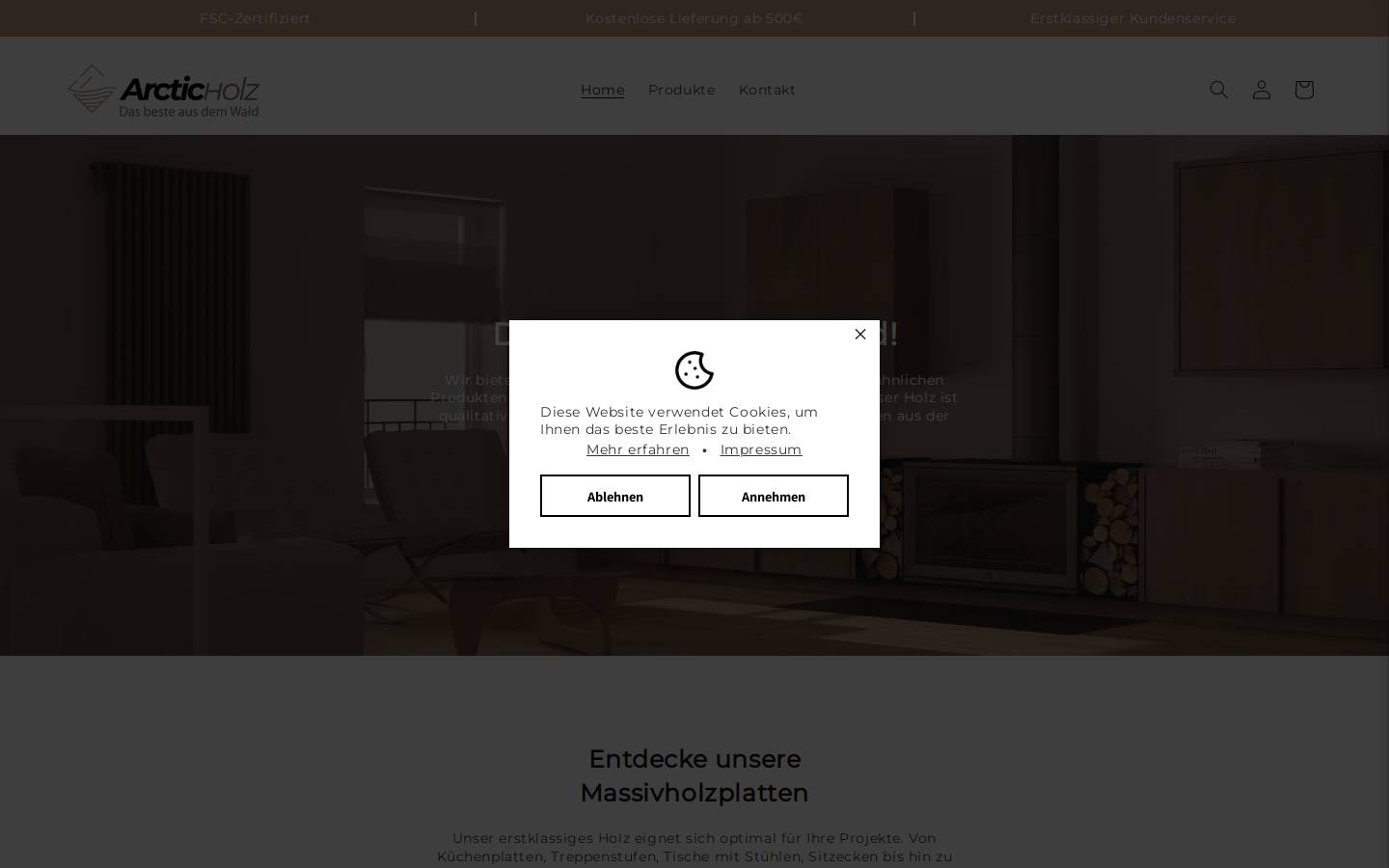arctic-holz.com homepage screenshot