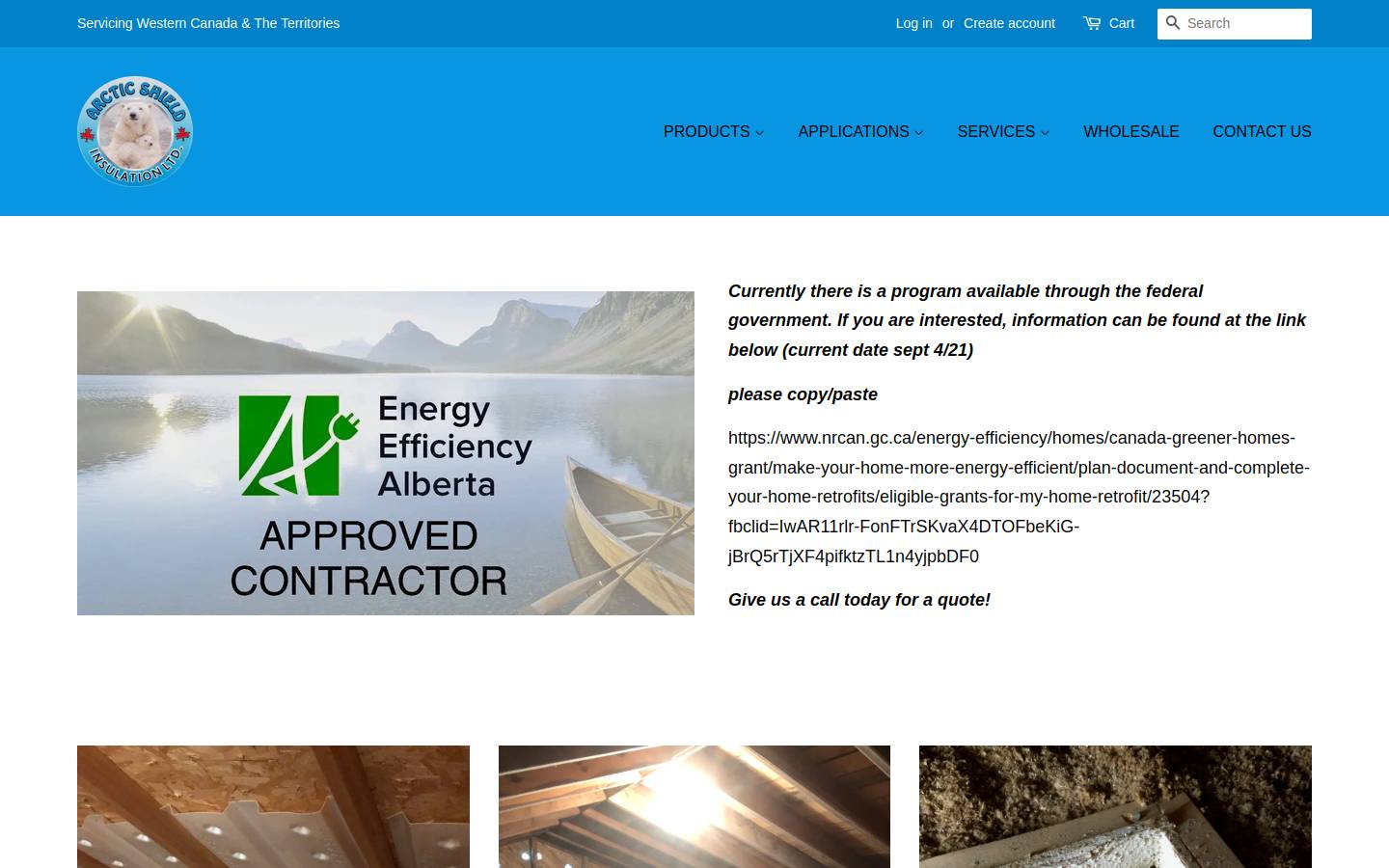 arctic-shield.com homepage screenshot