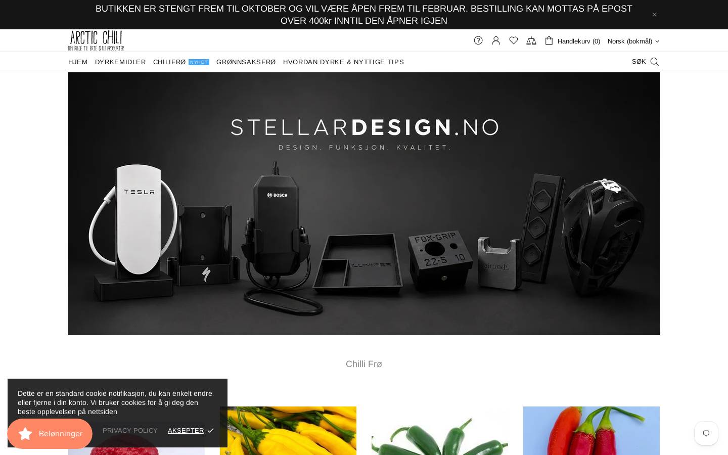 arcticchili.com homepage screenshot