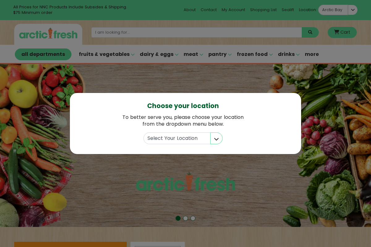 Best Online Grocery Store in Nunavut - Fast & Reliable Shipping – arcticfresh American ExpressApple PayDiners ClubDiscoverMastercardShop PayVisa homepage screenshot
