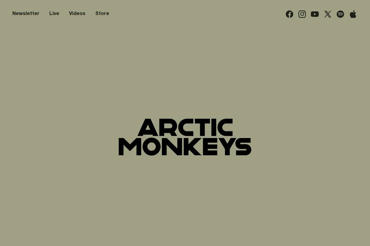 Arctic Monkeys homepage screenshot