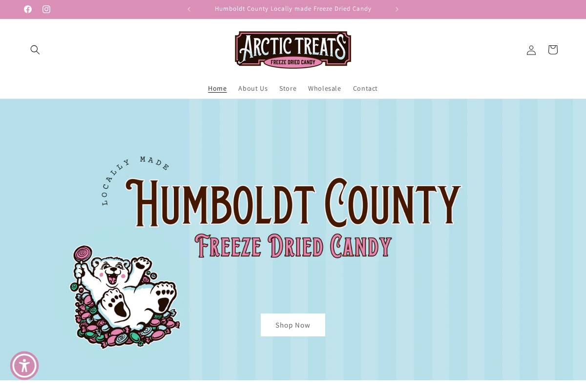 arctictreatscandy.com homepage screenshot