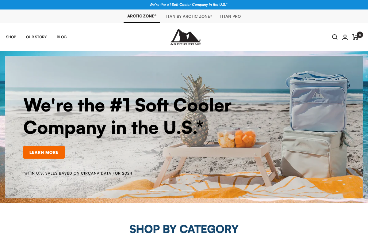 Arctic Zone homepage screenshot