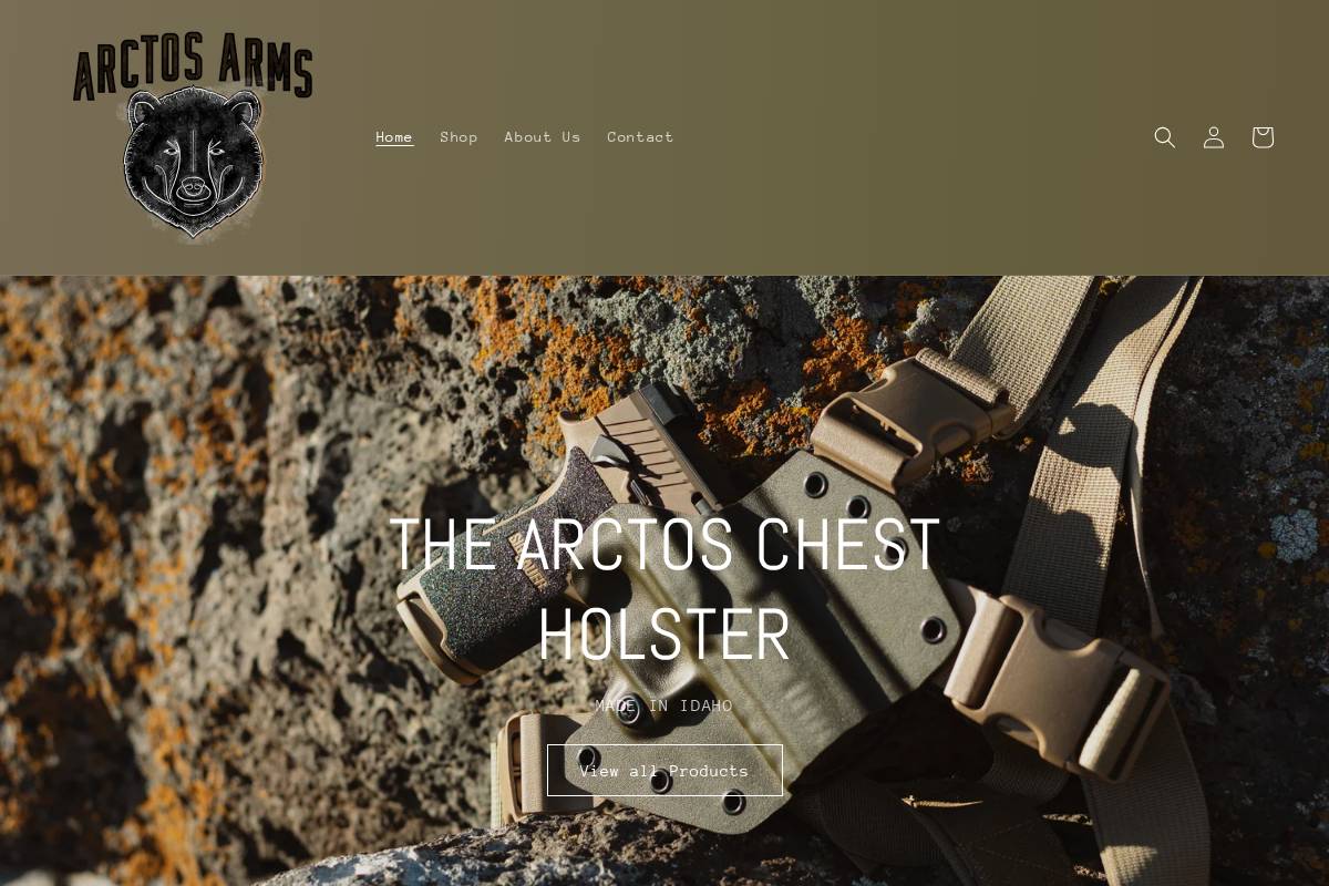 arctosarms.com homepage screenshot