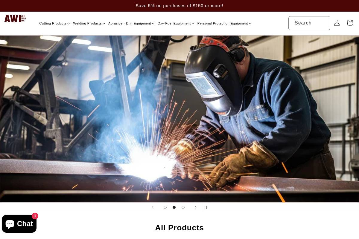 arcweld.store homepage screenshot