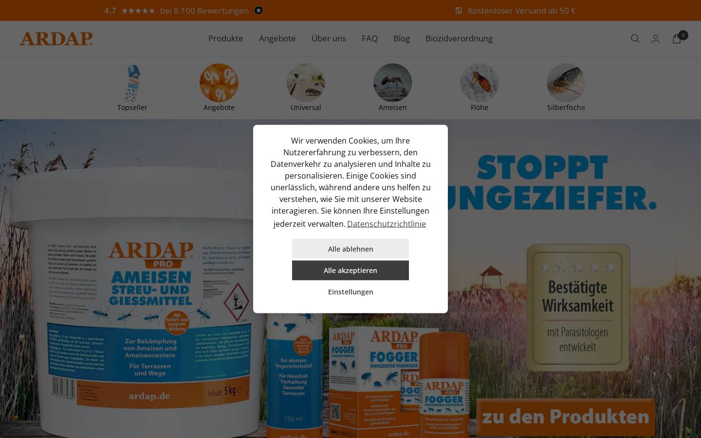 ardap.de homepage screenshot