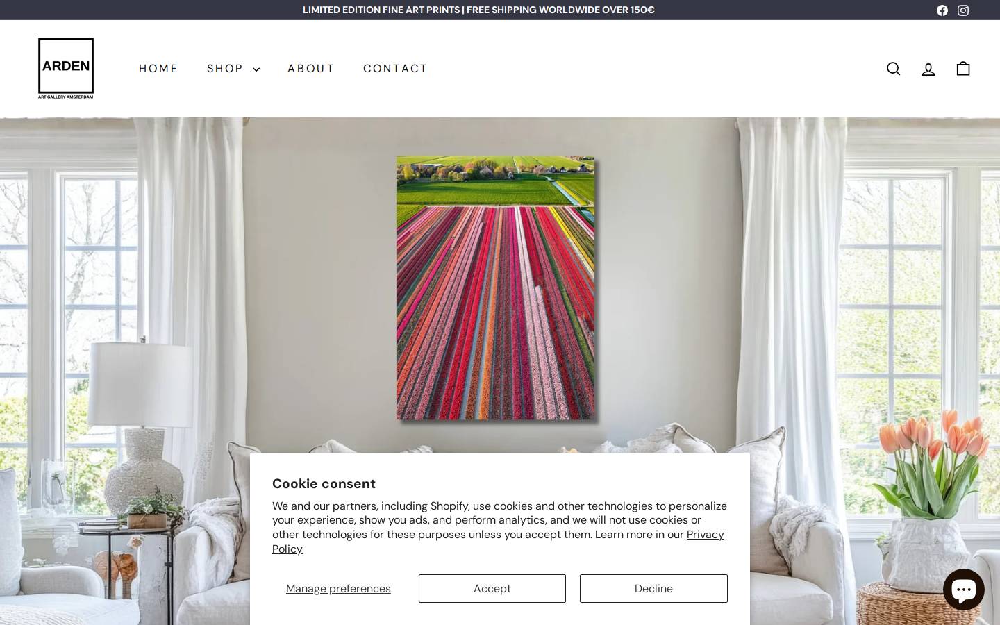 ardenartgallery.com homepage screenshot