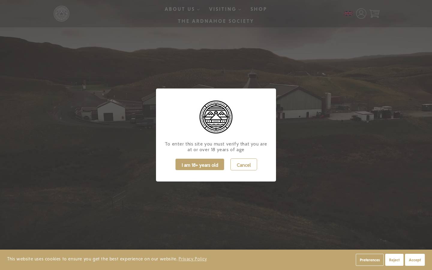 ardnahoedistillery.com homepage screenshot