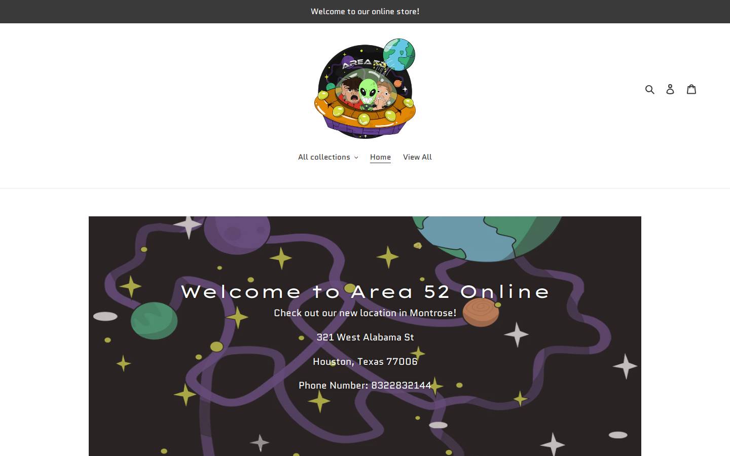 area52htx.com homepage screenshot