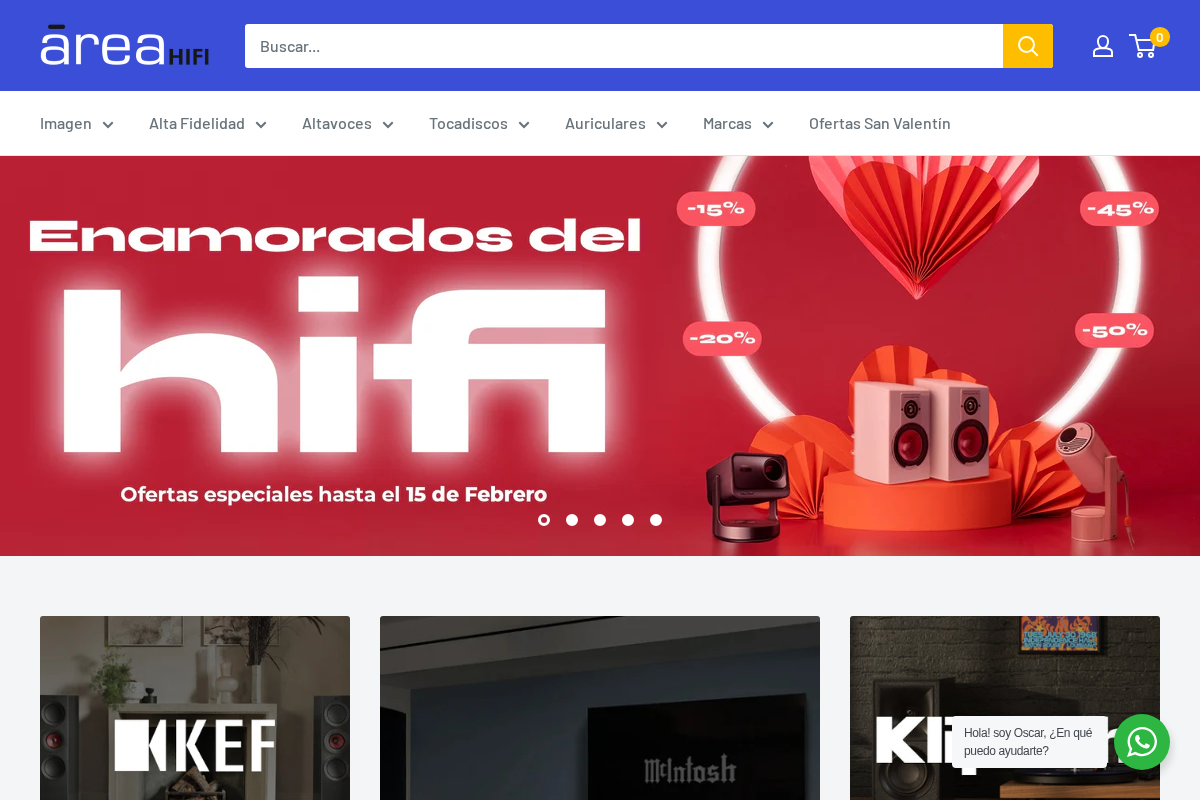 AREA HiFi homepage screenshot