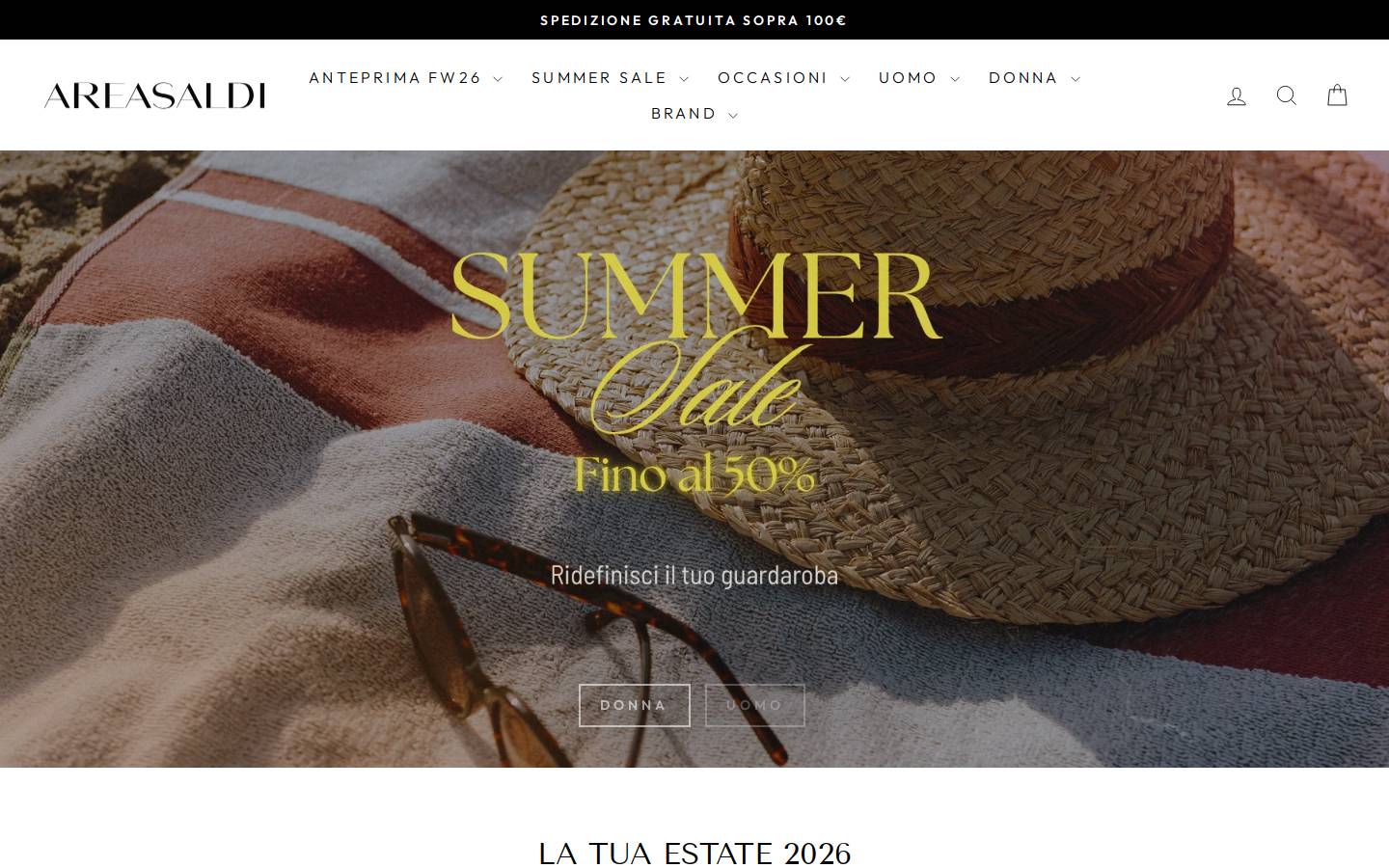 Areasaldi homepage screenshot