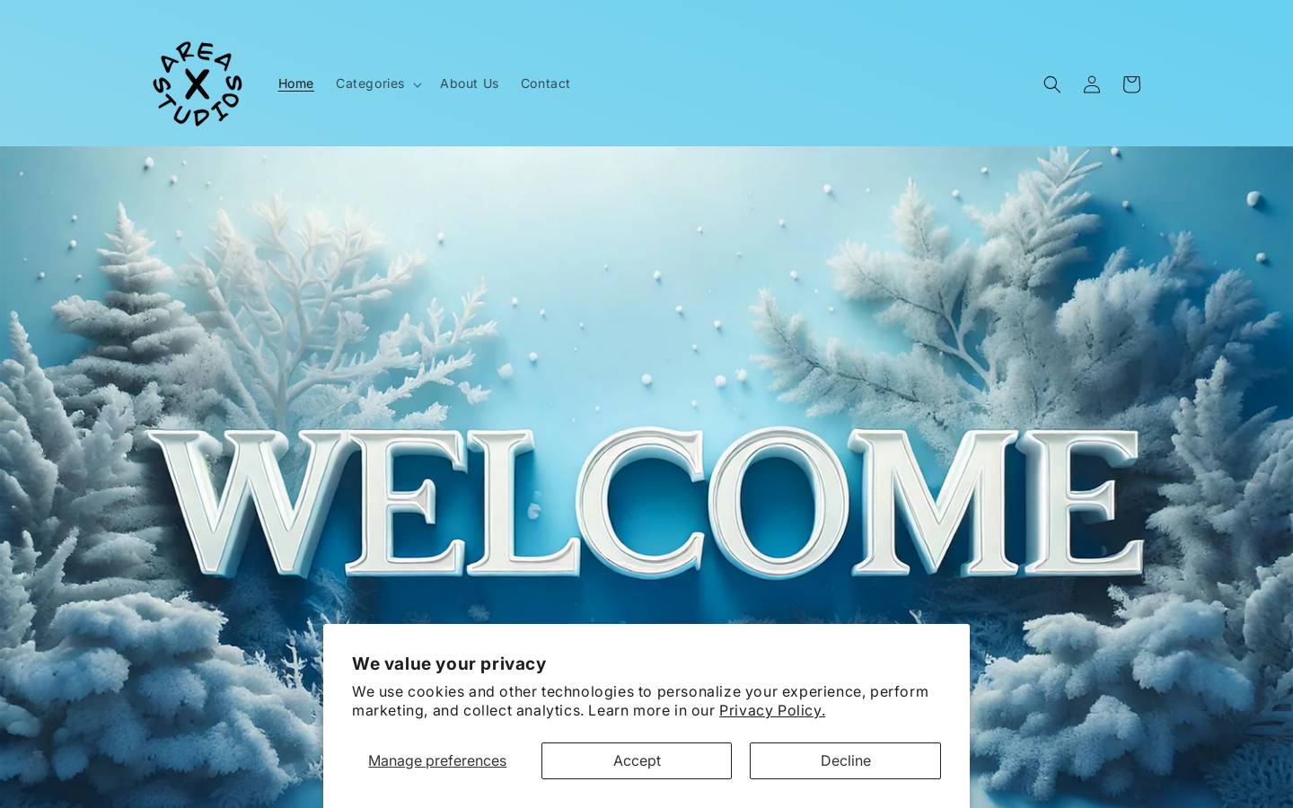 areaxstudios.com homepage screenshot