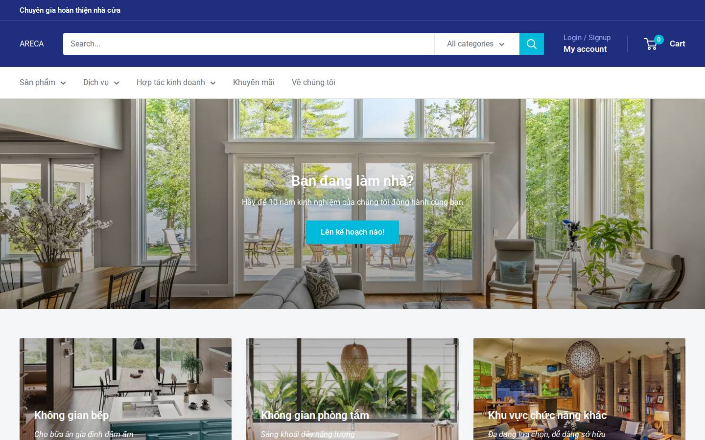 arecahome.com homepage screenshot