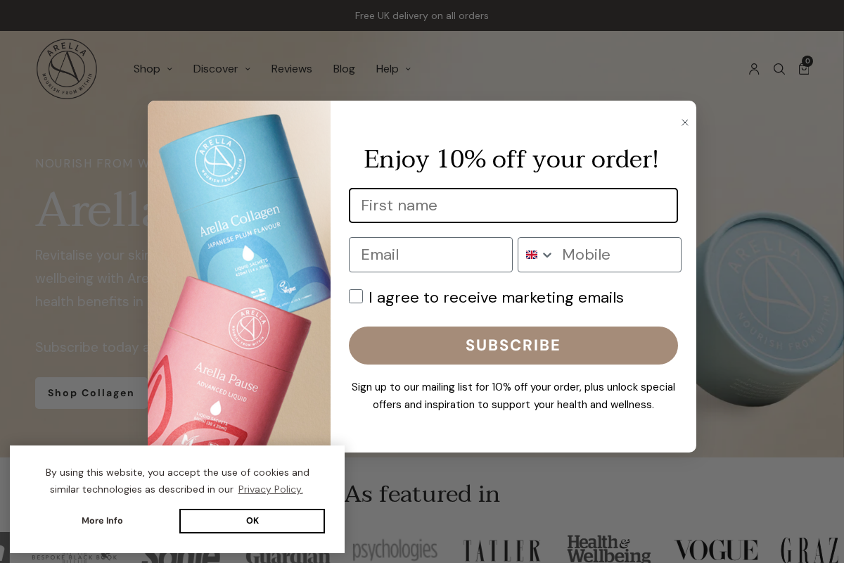 Arella homepage screenshot