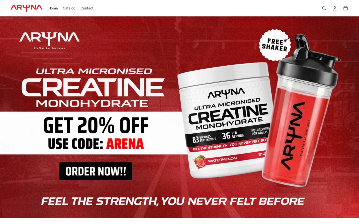 arenasupplements.in homepage screenshot
