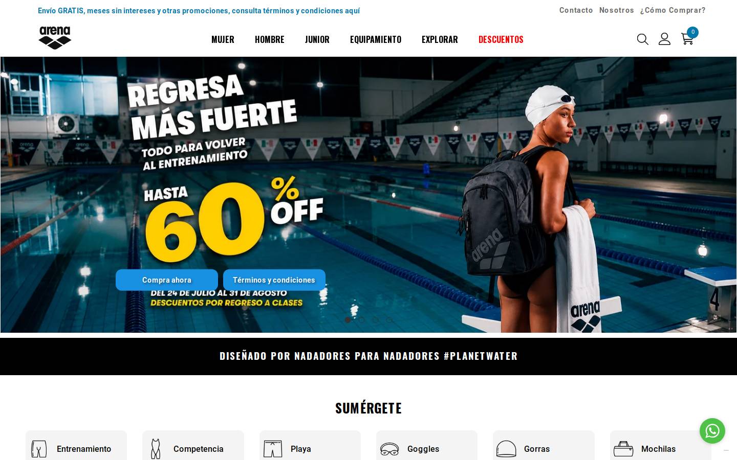 arenaswim.com.mx homepage screenshot