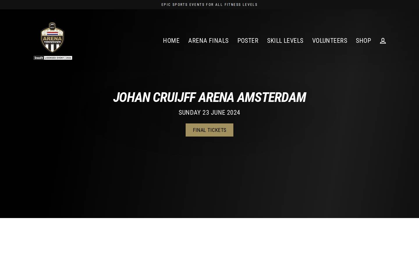 arenathrowdown.com homepage screenshot