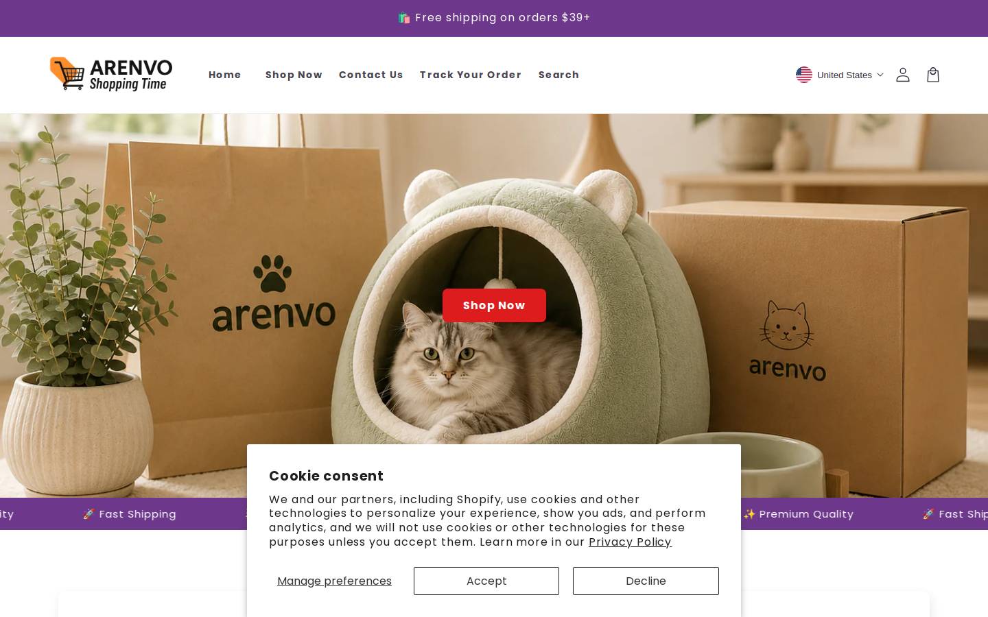arenvo.com homepage screenshot