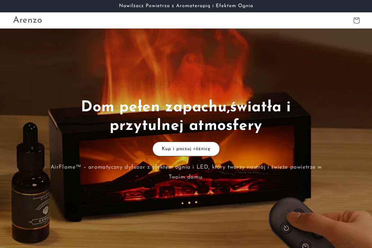 Arenzo homepage screenshot