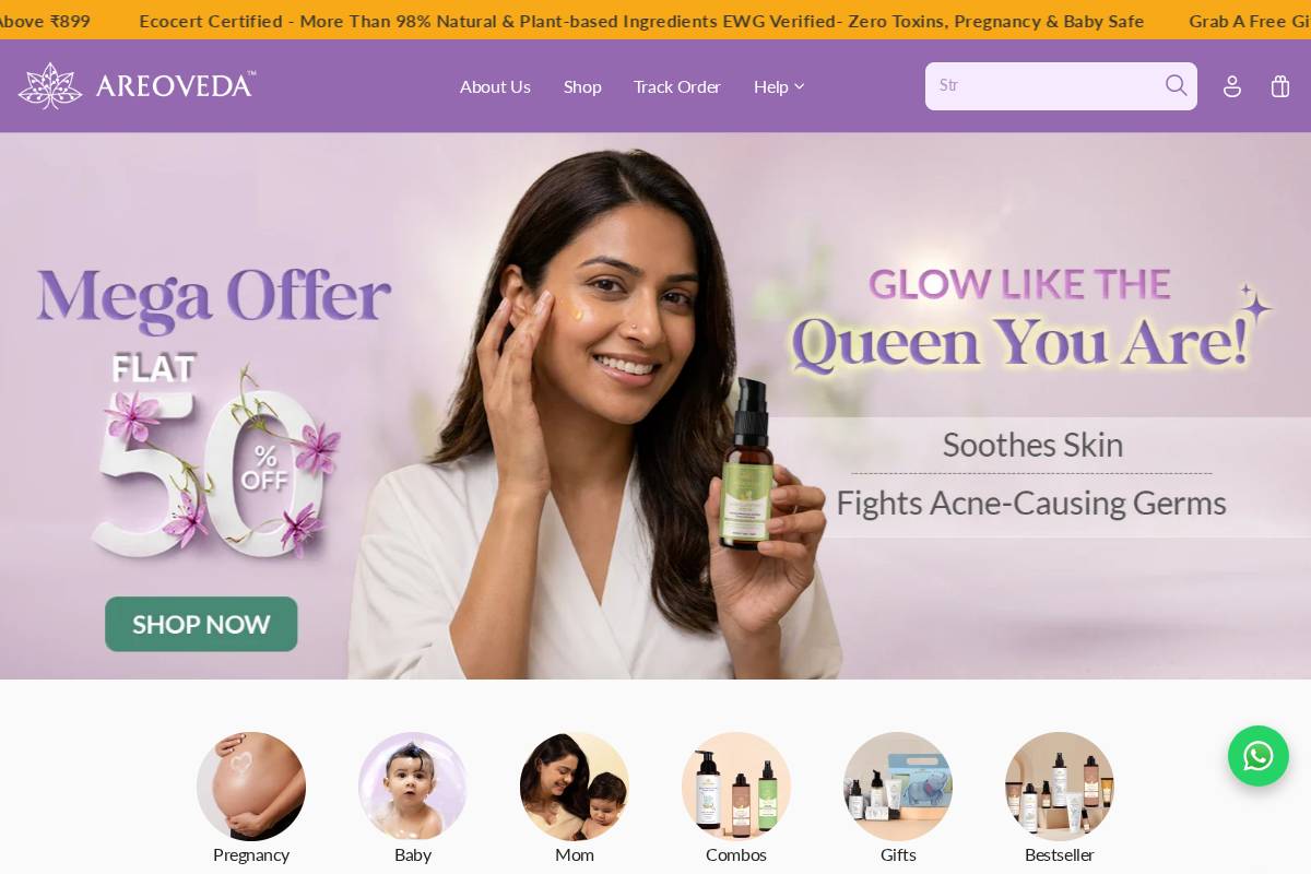 areoveda.in homepage screenshot