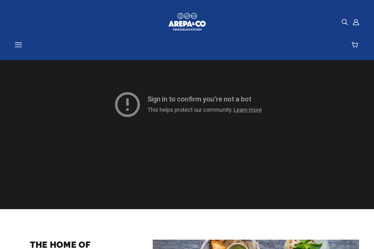 Arepa & Co homepage screenshot