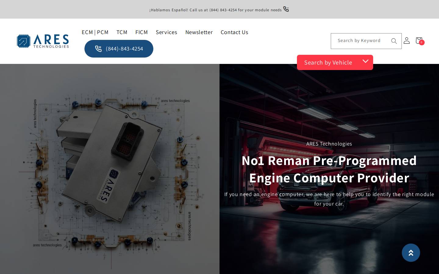 arestechnologies.com homepage screenshot