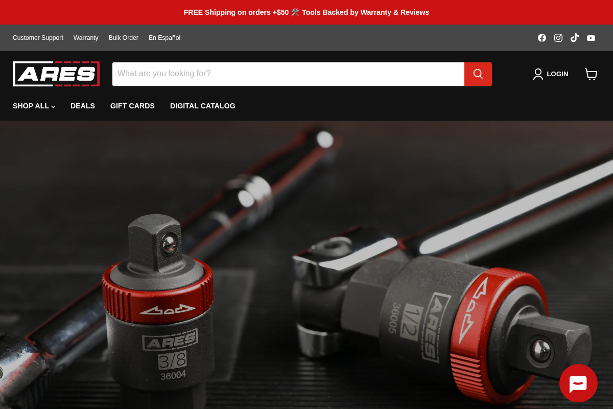 ARES Tool, MJD Industries, LLC homepage screenshot