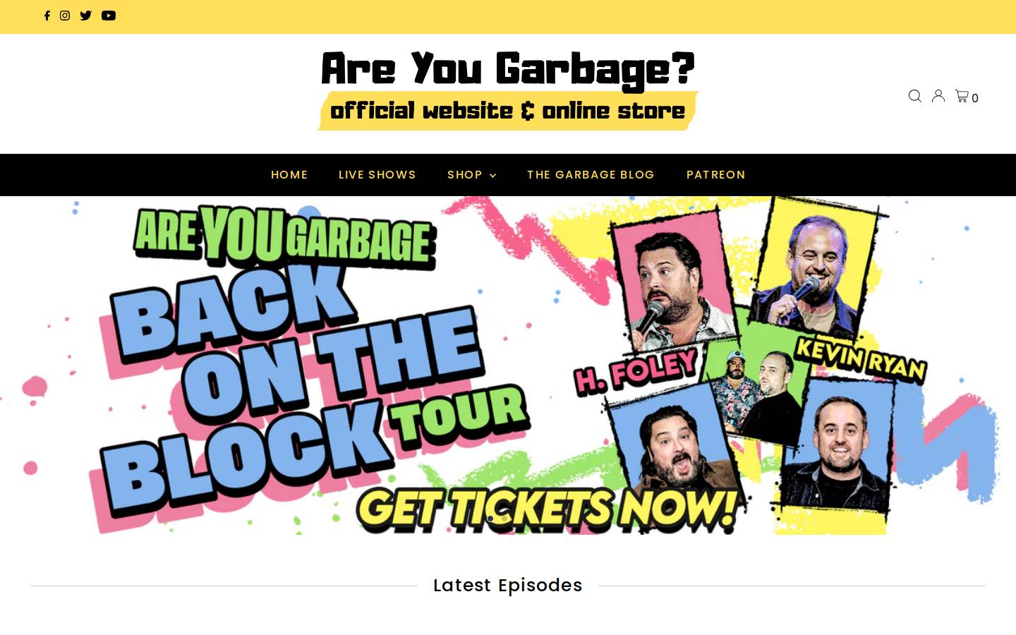 areyougarbage.com homepage screenshot