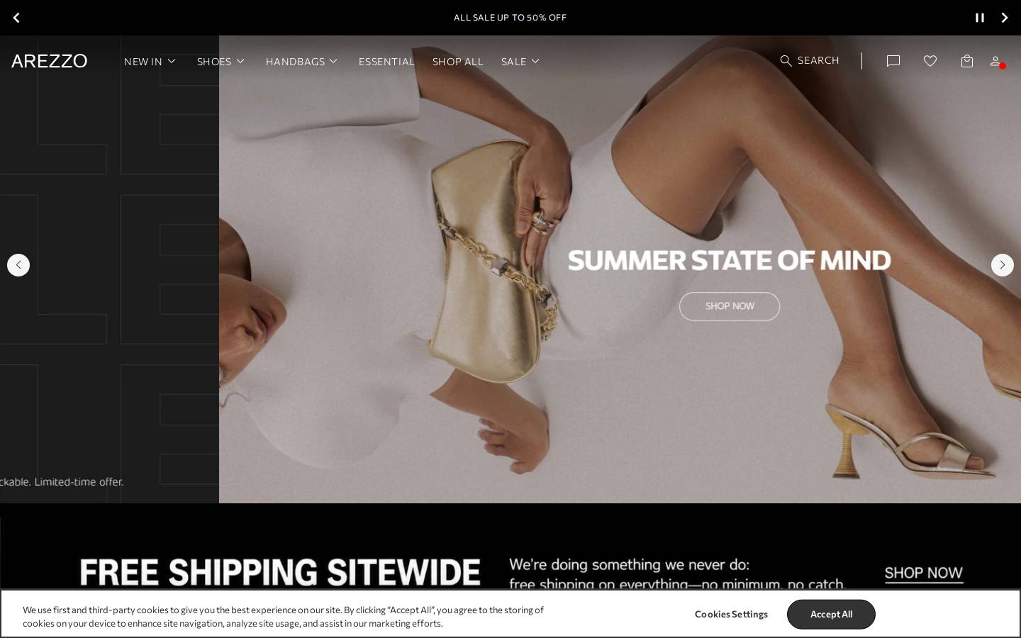 arezzo-store.com homepage screenshot