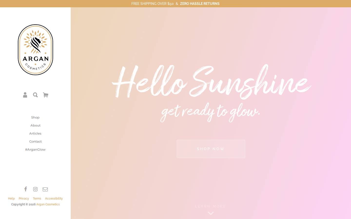 Argan homepage screenshot