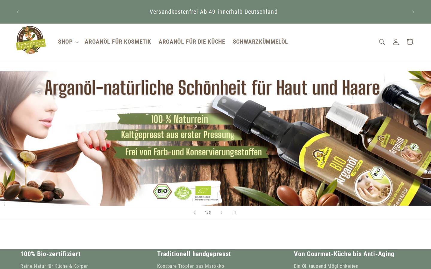 arganhaus.de homepage screenshot