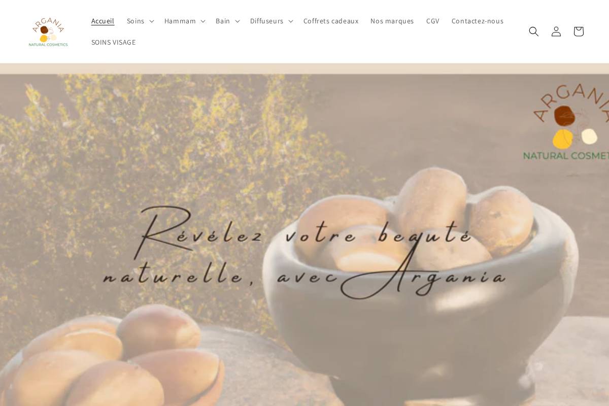arganiacosmetique.com homepage screenshot