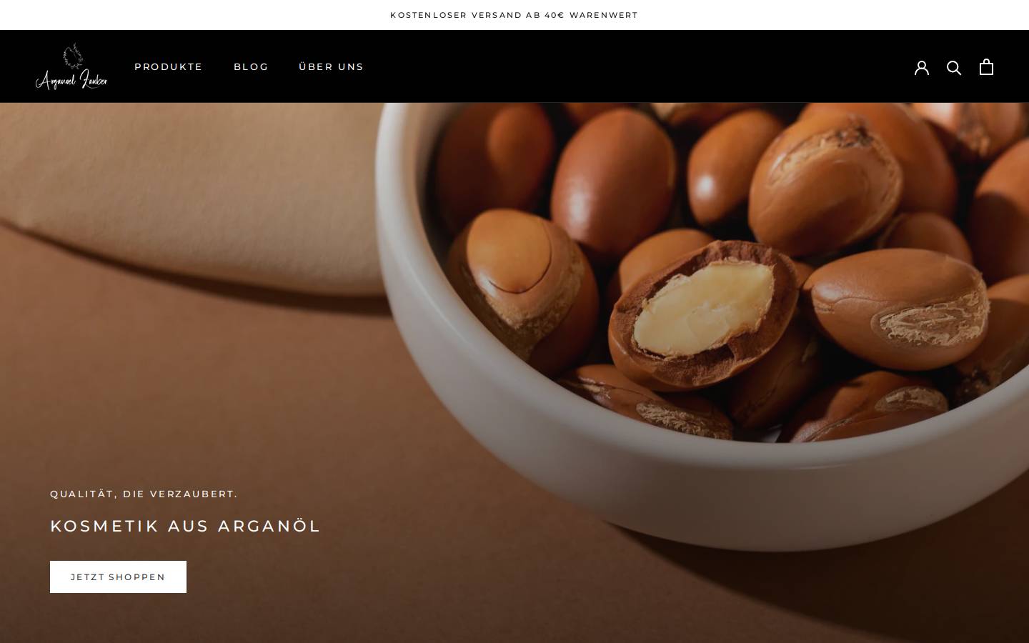 Arganoel Zauber homepage screenshot