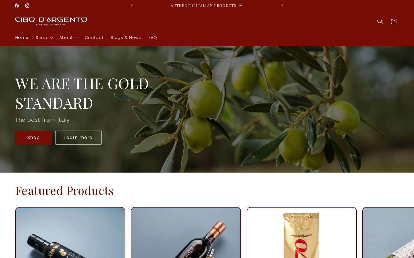 argentosmarket.com homepage screenshot