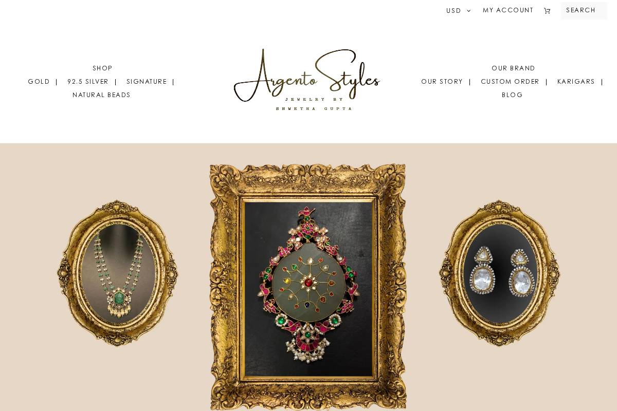 argentostyles.com homepage screenshot