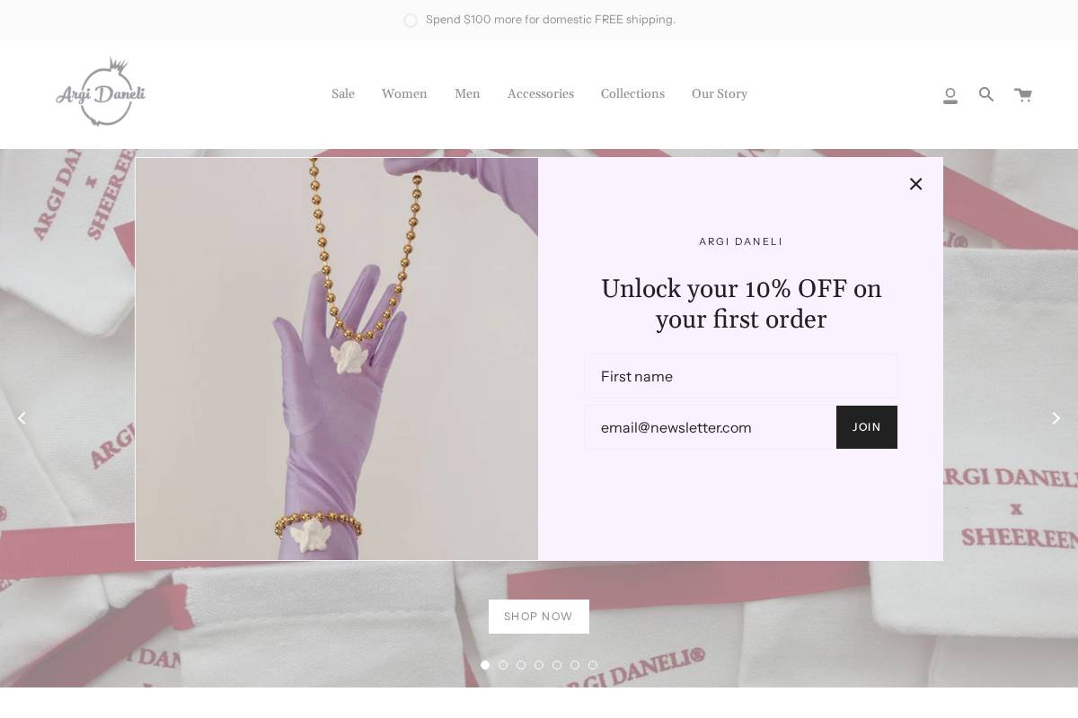 argidaneli.com homepage screenshot